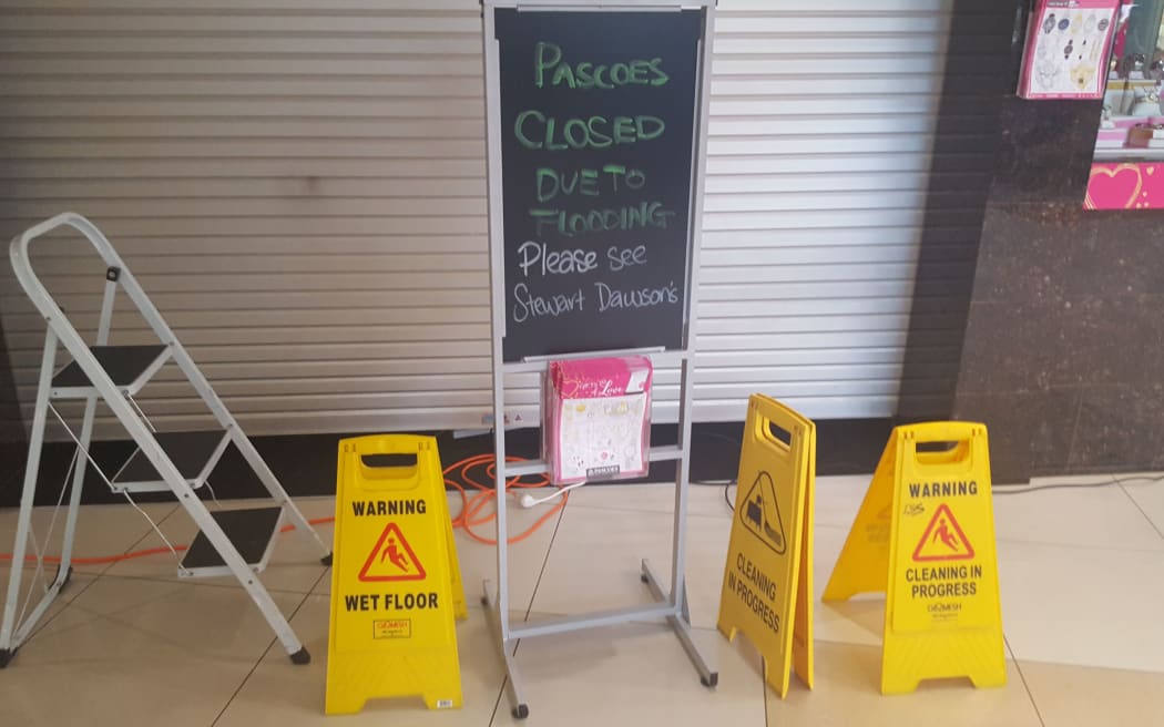 The Pascoes jewellery store in central Dunedin was closed down by flash flooding.