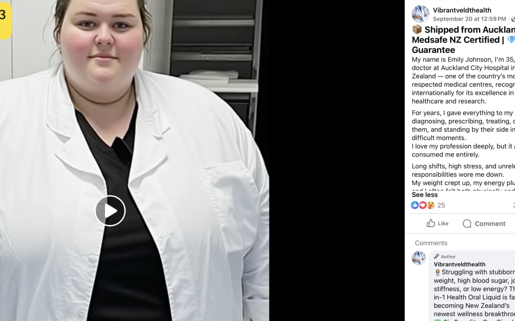 A video that appears to be created by AI claims to show a New Zealand doctor's dramatic weight loss.