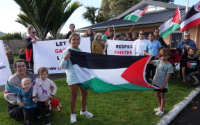 About 60 people, many of them connected to the Hokianga-based Palestine Solidarity Group, turned out to show their support for a Far North District Council call for a Gaza ceasefire.