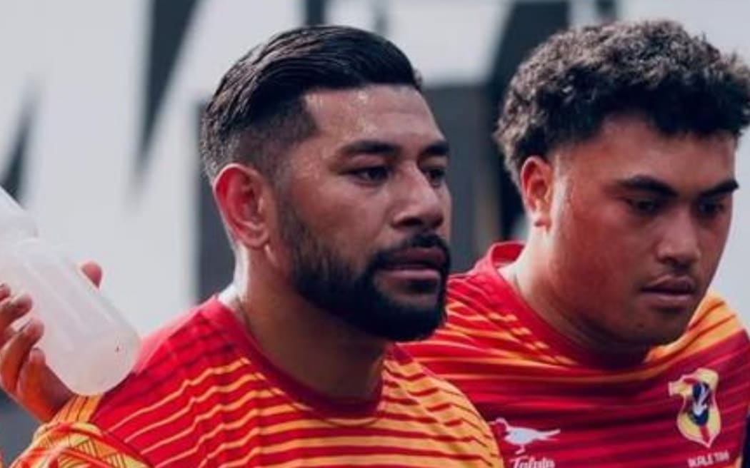 'Ikale Tahi player Salesi Piutau (left) is in camp with the squad in Auckland.