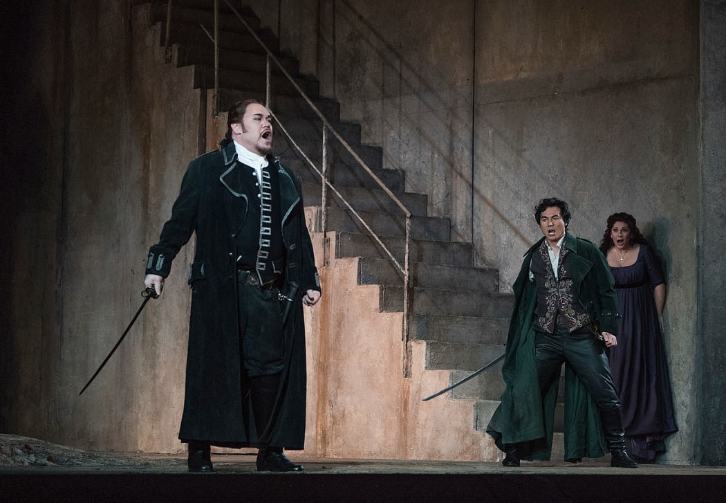 A scene from Il Trovatore at Metropolitan Opera
