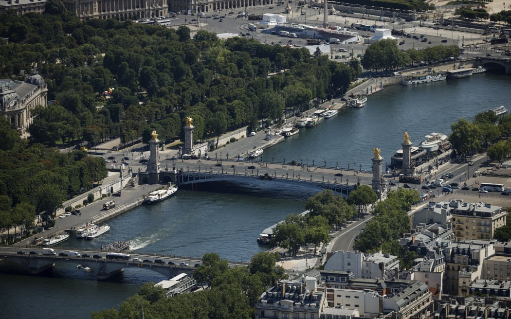 The Alexander III bridge, centre, in Paris, on 11 July, 2023.
