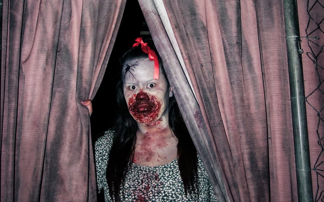 A scarer at the Spookers haunted attraction.