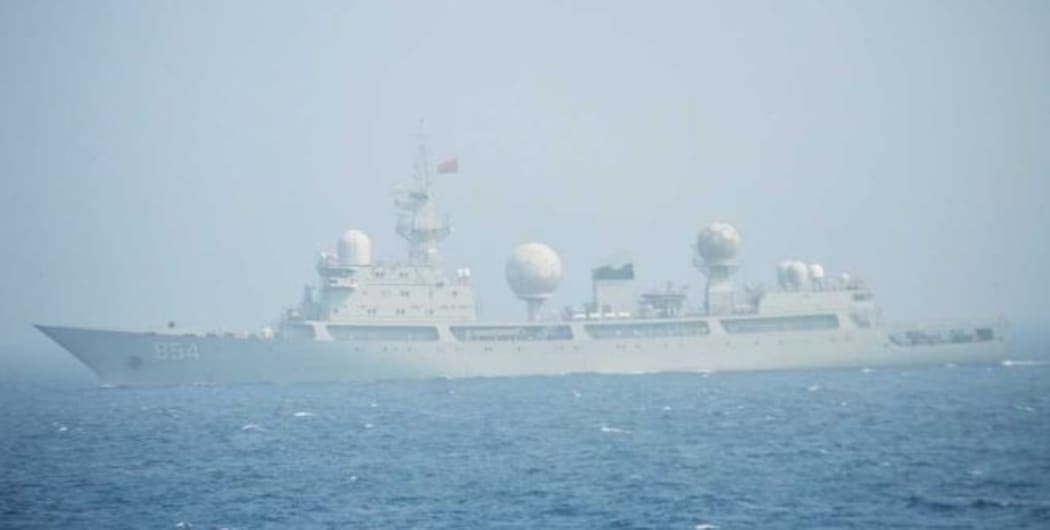 File photo from Japan's Defence Ministry of the Dongdiao-class electronic surveillance ship.