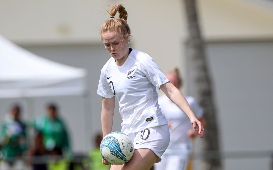 New Zealand's Grace Wisnewski in action during the OFC U-19 Women's Championship 2019.