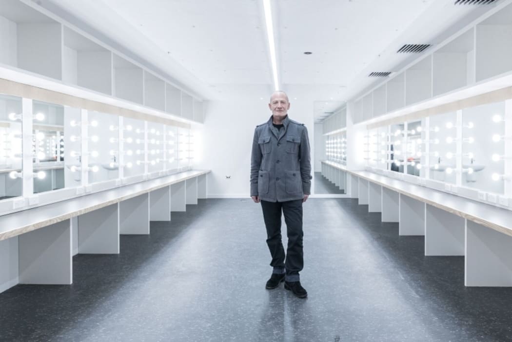 Simon Prast stands in the dressing rooms of the new ASB Waterfront Theatre.