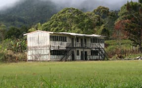 A school burnt out as a result of tribal conflict in Papua New Guinea's Hela province.