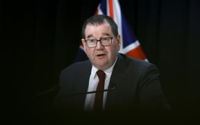 Finance Minister Grant Robertson speaks to media during a pre-budget health announcement at Parliament