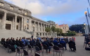 A ceremony to reopen Parliament grounds after protesters' occupation.