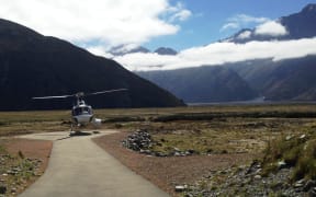 The helicopter used in the search and recovery operation on Aoraki - also known as Mt Cook.