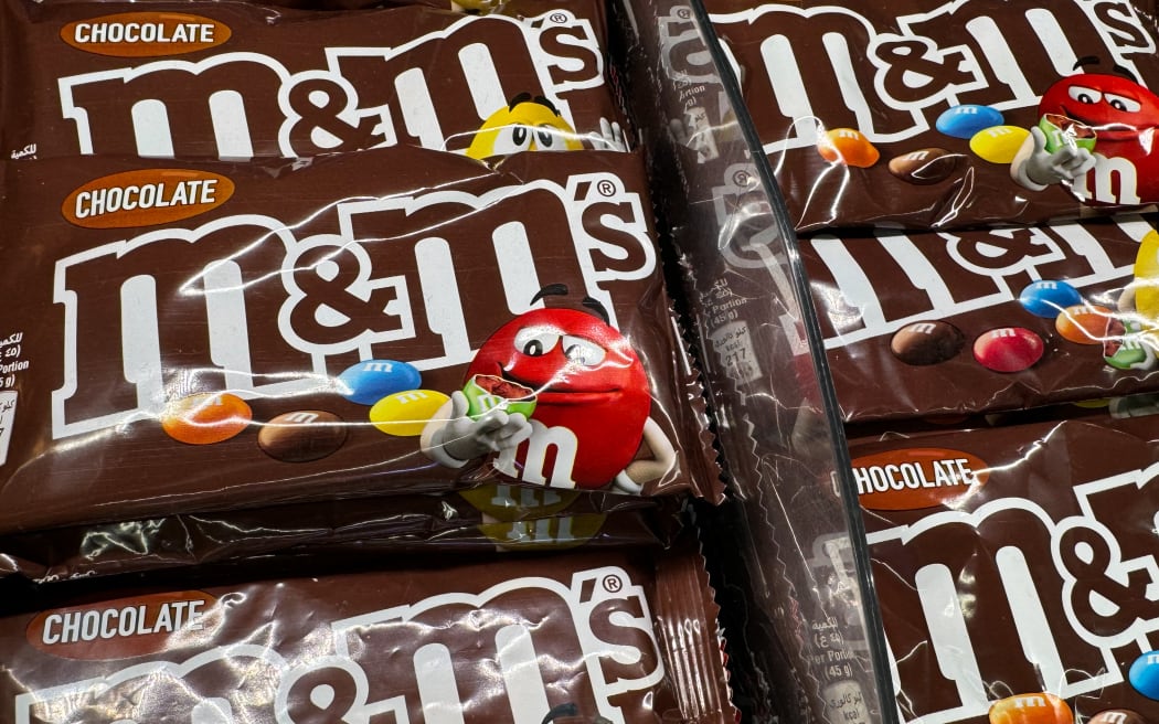 M&M's packaging seen in a shop in United Arab Emirates on November 24, 2023.