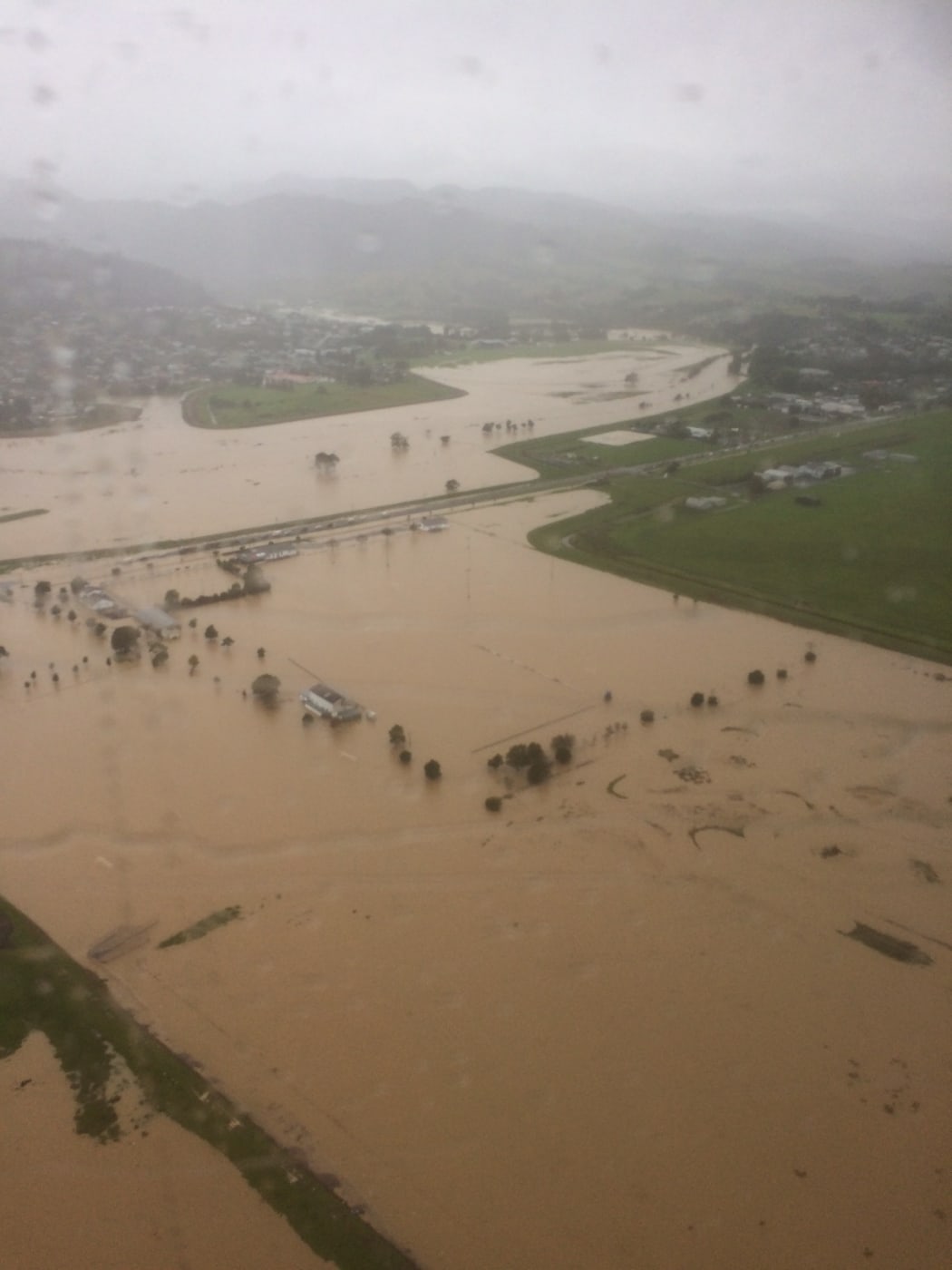 Flooding at the Kauaeranga River mouth in Thames on 8 March 2017.