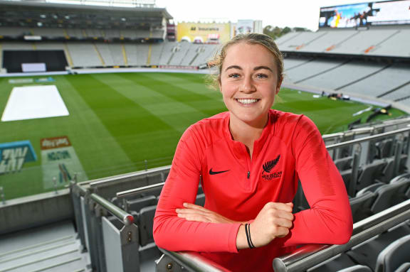 Football Fern Anna Leat.
FIFA announcement for 2023 Women's World Cup Host Cities in Aotearoa New Zealand and Australia at Eden Park, Auckland, New Zealand on Thursday 1st April 2021.