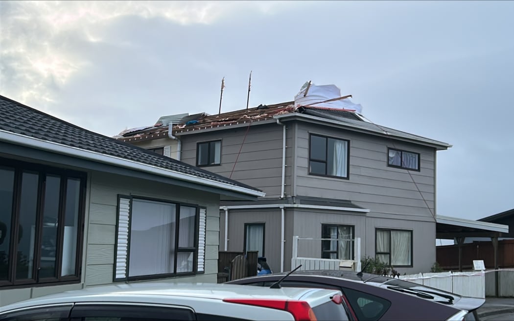 A property in Newlands with its roof torn off after strong winds.