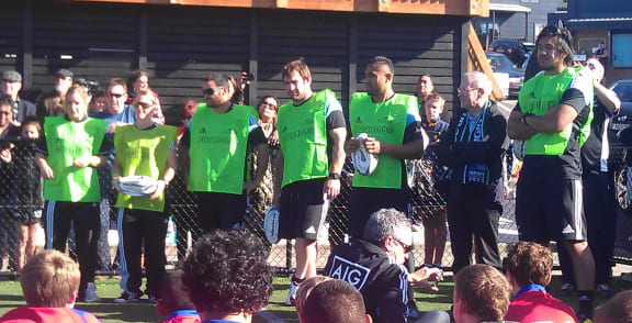 All Black and Black Fern players attend the launch.