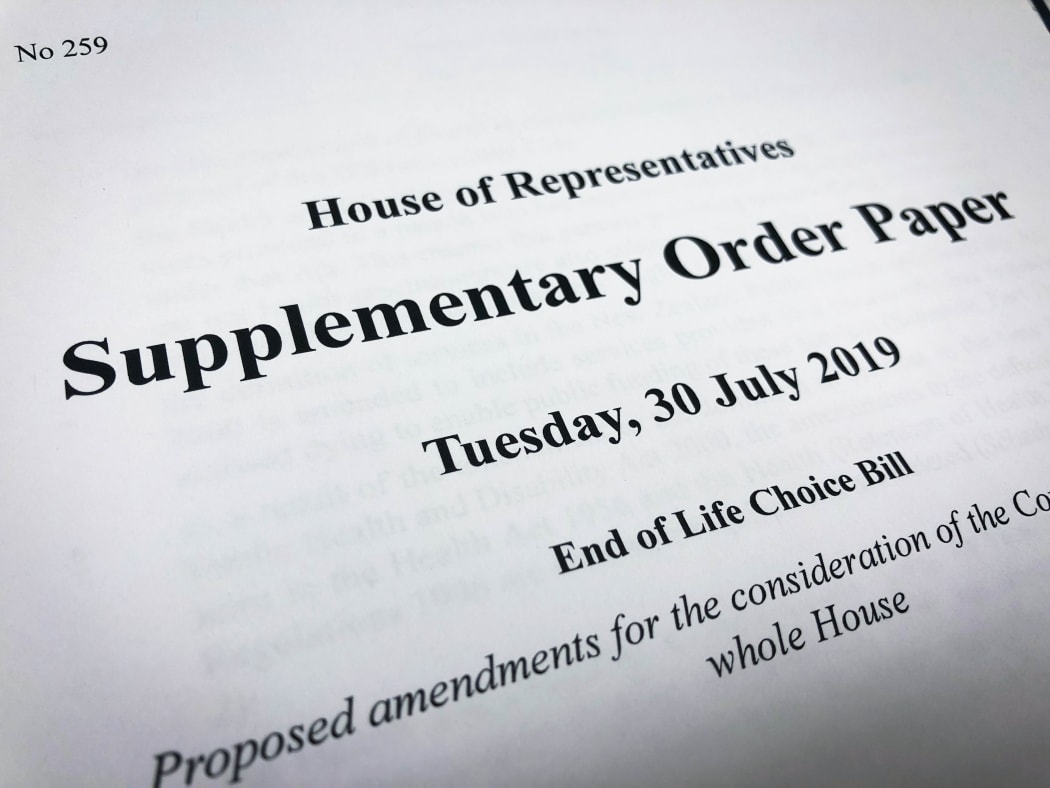 David Seymour's list of proposed changes for his End of Life Choice Bill.