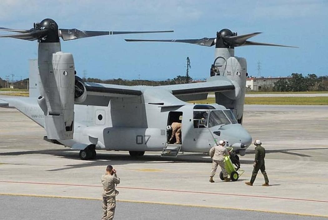 A United States military Osprey aircraft.