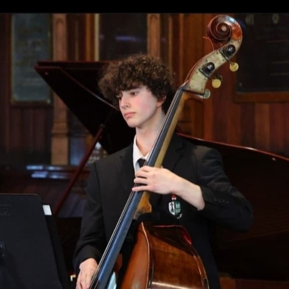 Double bass player Oliver Spalter