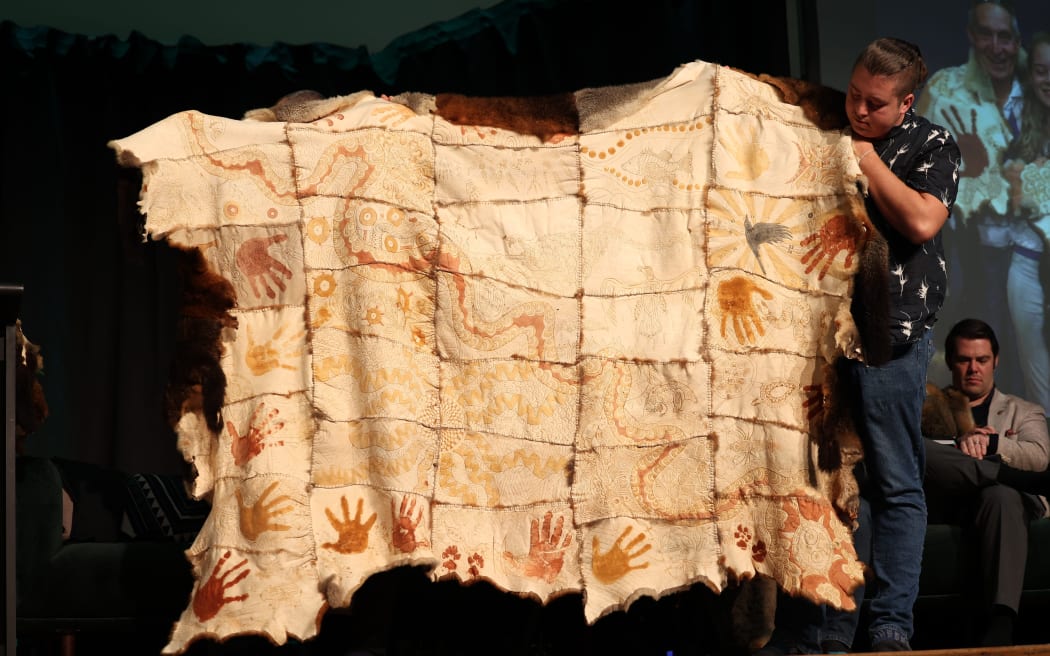 An Aboriginal possum skin cloak.