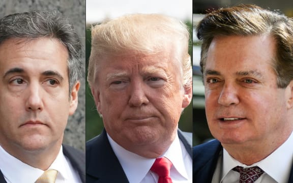From left, Michael Cohen, Donald Trump, Paul Manafort.