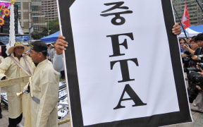 South Korean farmers and fishermen protest in Seoul in 2012 against a proposed free trade deal with China.
