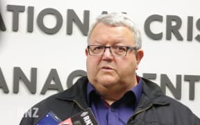 Press conference in the bunker at Parliament. Gerry Brownlee, Acting Civil Defence Minister.