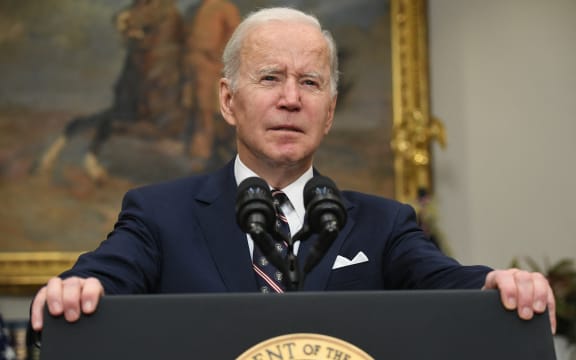 US President Joe Biden speaks about the death of Islamic State leader Abu Ibrahim al-Hashimi al-Qurayshi in Syria duringa US special forces raid.