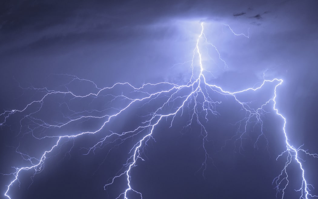 Three branching lightning strikes, near Culoz, in Bugey, Ain, France, July 30, 2017. 
 
Biosphoto / Christophe Suarez