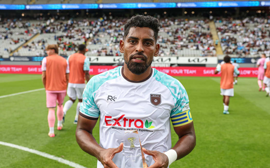 Player of the match Bula FC's Roy Krishna. OFC Pro League 2026, Vanuatu United FC v Bula FC, Eden Park, Auckland, Saturday 17 January 2026.