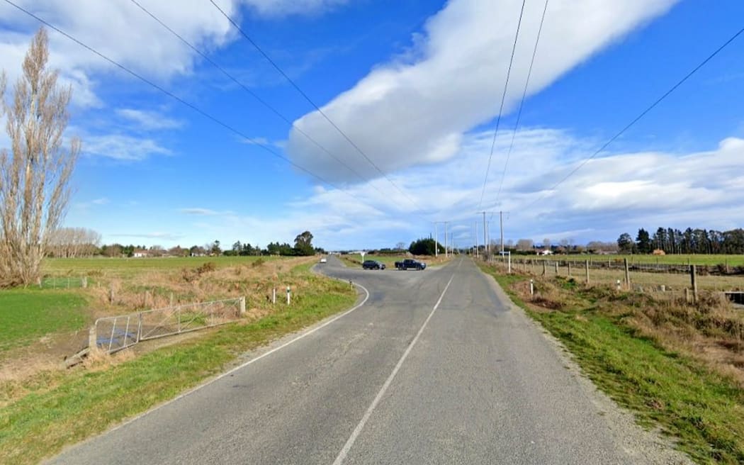 The corner of Meadows road and Seadown road, outside Washdyke, where five people died in a crash.