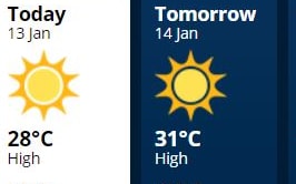 Invercargill is forecast to hot 31 degrees on Sunday.