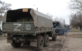8128133 27.02.2022 Military vehicle of the People's Militia of the Donetsk People's Republic is pictured in Nikolaevka, Donetsk People's Republic. Sergey Averin / Sputnik