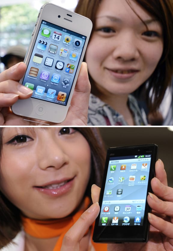 Apple  (iPhone 4S at top) said the South Korean company Samsung could not have competed in the smartphone market without copying its flagship product. Samsung (Galaxy S II at bottom) said Apple had vastly exaggerated the importance of its patented iPhone features.