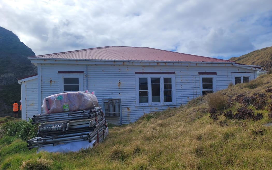 Historic Cape Brett Hut, before its recent restoration.