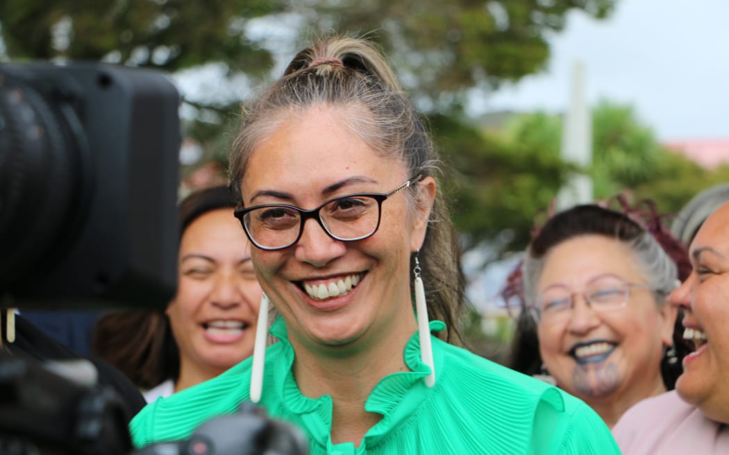 Ngātiwai Trust Board CEO Hūhana Lyndon (Ngātiwai, Ngāti Hine, Ngāti Whātua, Te Waiariki, Ngāpuhi) has announced she will be running for the Te Tai Tokerau seat for the Green Party. Photos are taken outside of Te Tii Waitangi marae on 4 February, 2023.