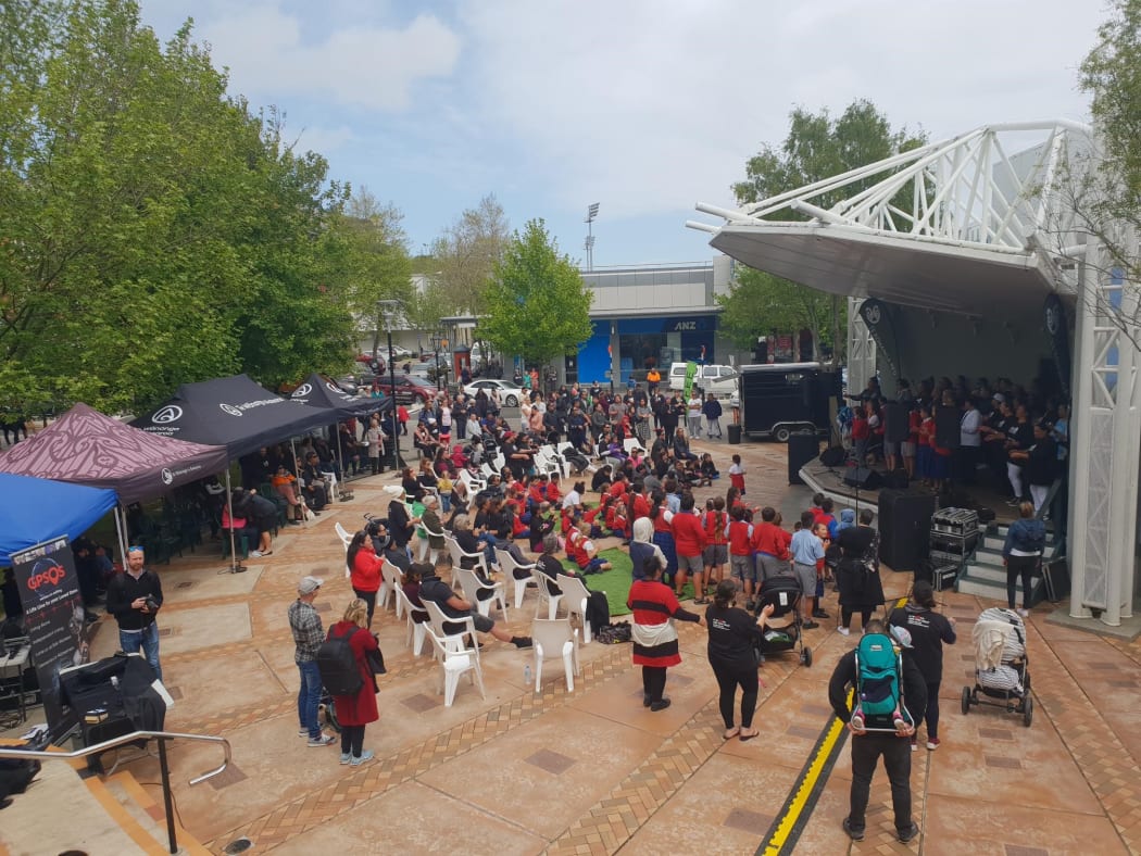 About 300 people marched from Pakaitore to Majestic Square today, in response to the deaths of five Māori women in Whanganui this year.