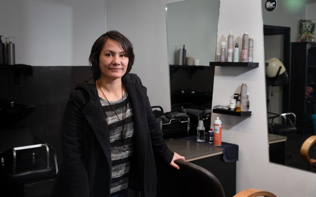 Northcote electorate voter Kathy Mavaia. Photographed in her local salon, Venus Hair Design.