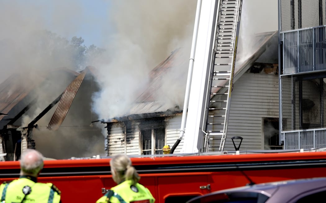 A fire has broken out at the Northcote College sports pavilion on 20 February 2026.