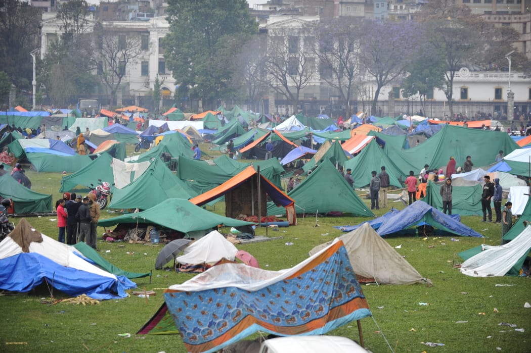 Tent cities have sprung up in Kathmandu for those displaced by the earthquake.