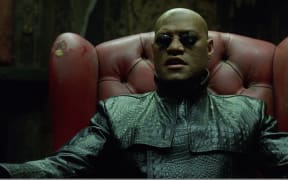 Skinny Laurence Fishburne in The Matrix.