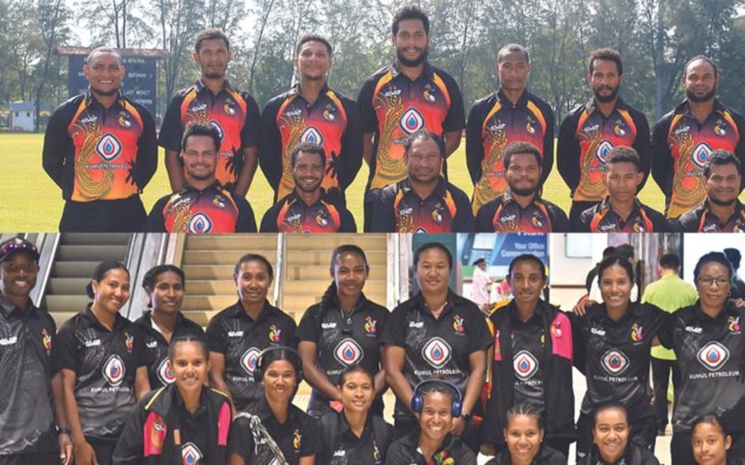 The Barramundis, top, and Lewas cricket teams.