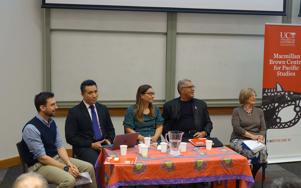 The panelists for a panel on New Zealand's response to Pacific climate change,
