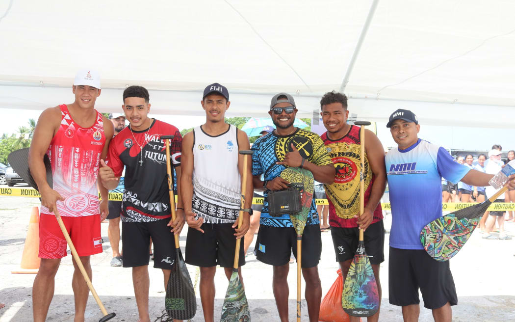 Va'a competitors from Tahiti, Wallis and Futuna, Fiji, Palau, PNG, and the Norther Mariana Islands on day one.