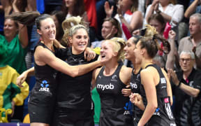The Silver Ferns celebrates winning the Netball World Cup
