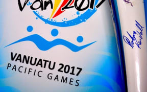 The Olympic torch from Sydney 2000 being auctioned in support of Team Vanuatu.