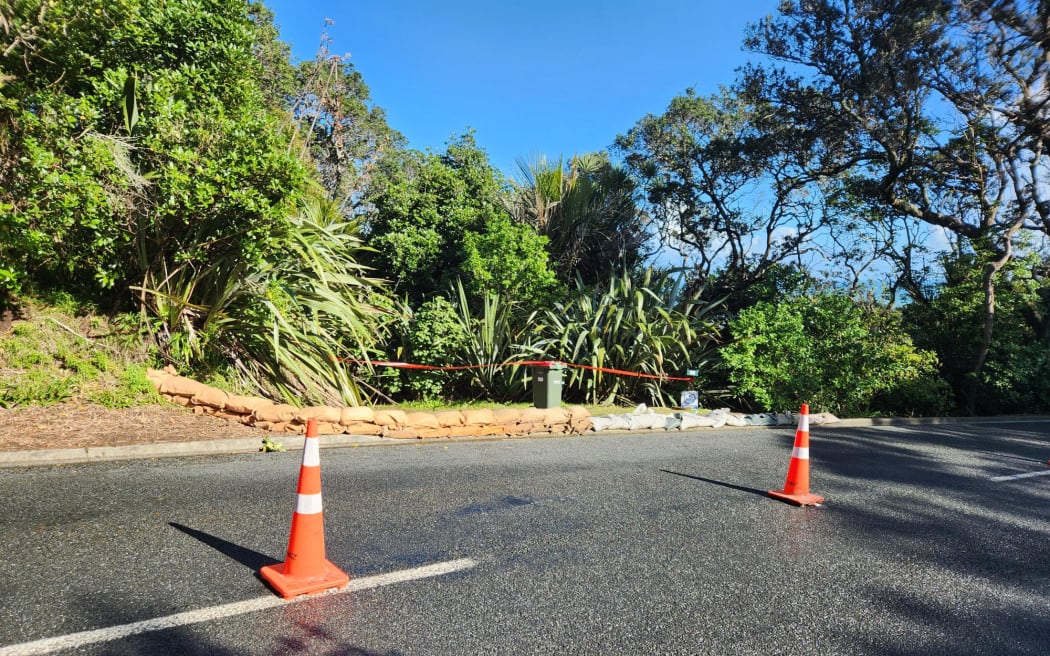 The latest landslip to hit Muriwai.