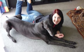 Vet Erin Dowler and her greyhound Dante