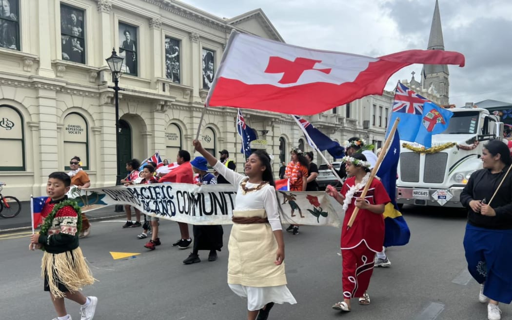 Pacific community members parade through Oamaru