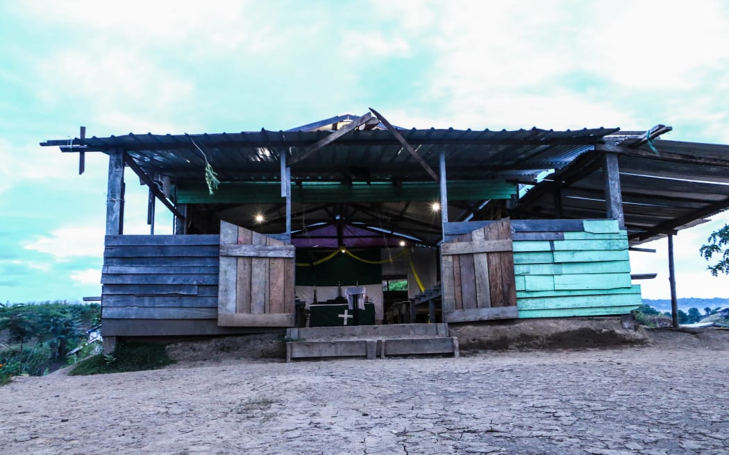 The church built by settlers in April Valley, Solomon Islands. They call it St Johns, after the church that was destroyed in the 2014 floods.