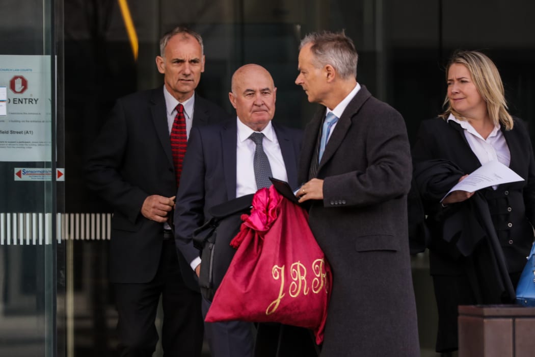 Simon Nikoloff, left, Gerard Gallagher, second left, and lawyers James Rapley QC and Kathryn Dalziel.